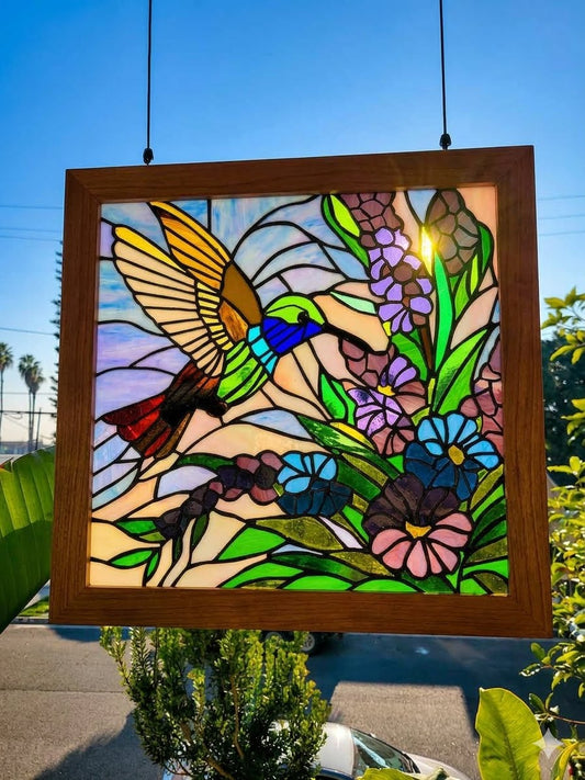 Handcrafted stained glass window panel
